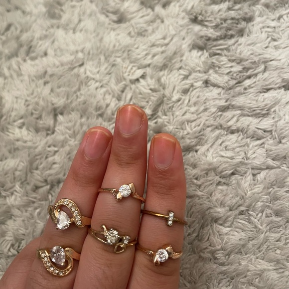 Rhinestone ring set 6 piece ring jewelry - Picture 14 of 14